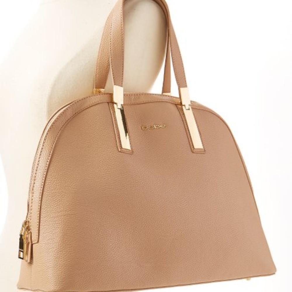 BEBE Warm Taupe Ashley Dome Satchel